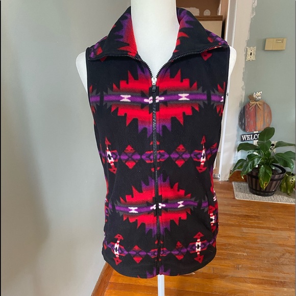 Chaps Aztec Patterned Vest - Picture 1 of 10